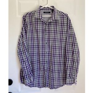 Plaid dress shirt 💜🖤🤍